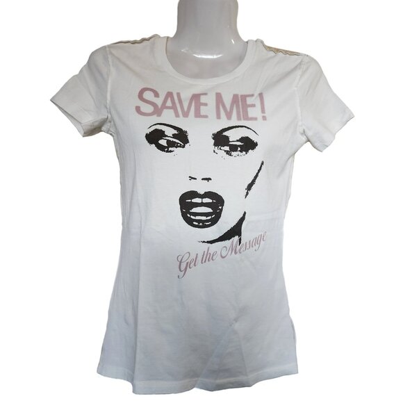 DOLCE & GABBANA Short Sleeve Graphic Tee with Lace Back - Picture 1 of 6